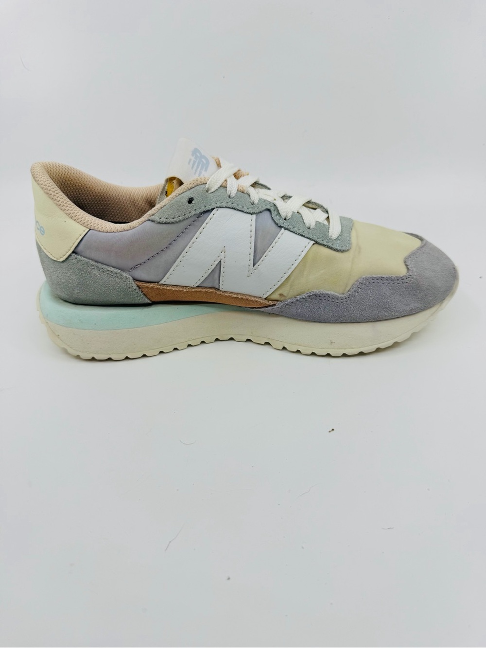 New Balance 237 Womens Pastel Grey Yellow Peach Sneakers WS237PC Size 8 - Picture 4 of 9